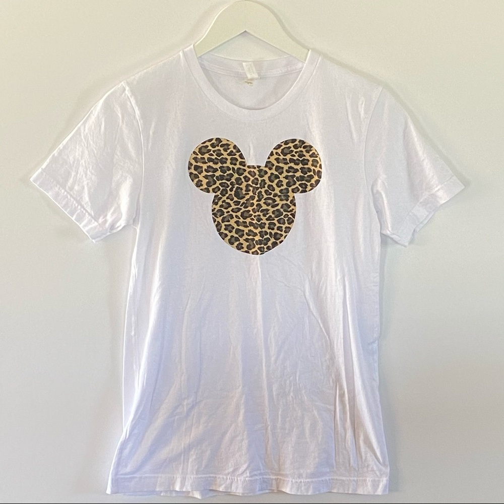 Custom Mickey Disney Leopard Cheetah Tee Cotton